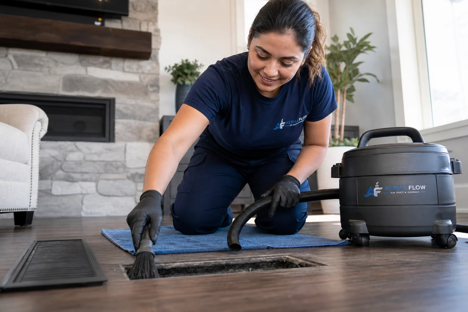 Dust Removal from Vents professional work guide from Alpha Flow