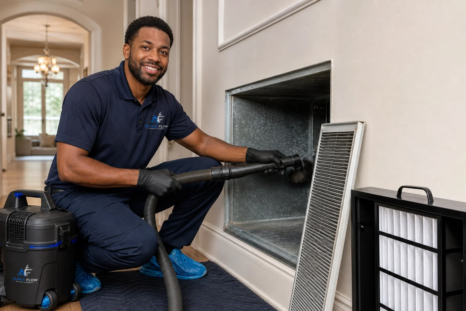 Return Vent Cleaning professional work guide from Alpha Flow